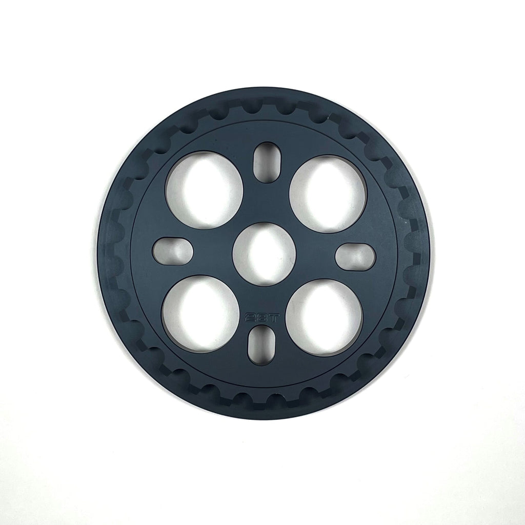 S&M Mid School Guard Sprocket, 28T, Dark Matte Gray, back side