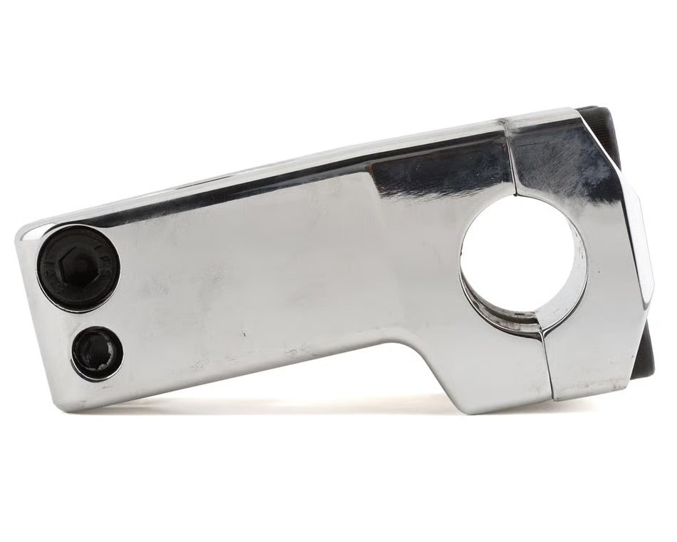 Polished 50mm S&M Shredneck front load BMX stem made from CNC machined 6061 aluminum.