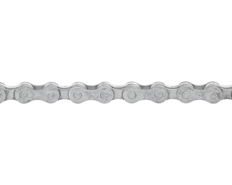 KMC S1 Rustbuster single-speed bicycle chain in silver with a corrosion-resistant finish.