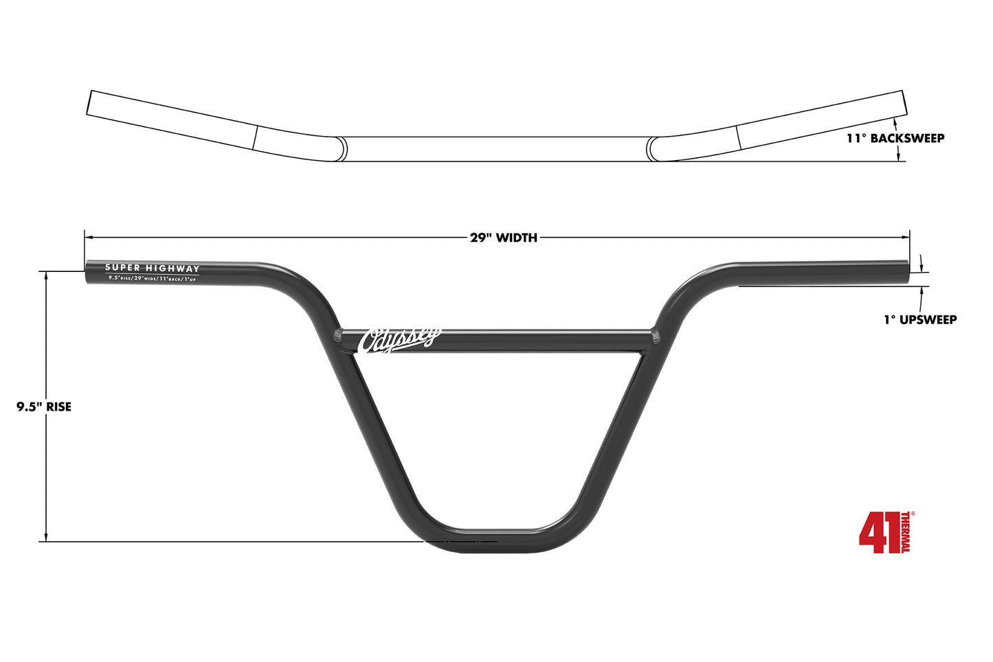 ODYSSEY SUPER HIGHWAY 9.5" BAR
Rustproof Black
$119.99