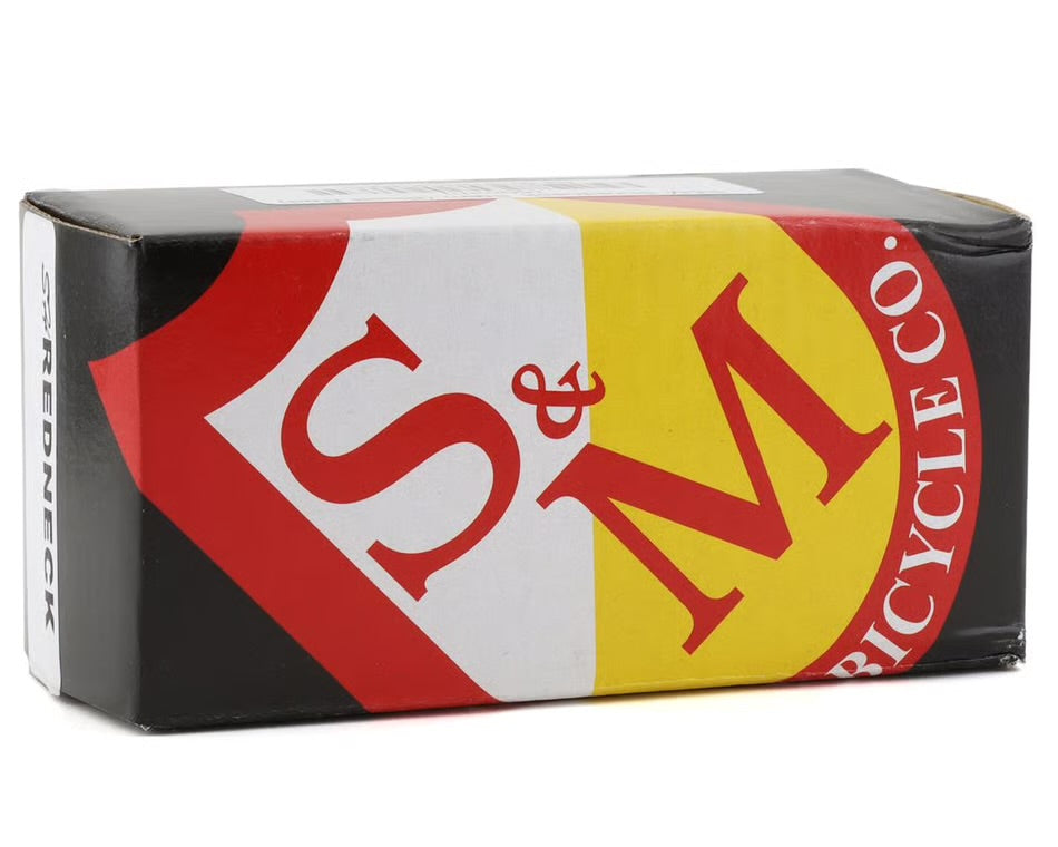 S&M Shredneck stem packaging box with red, yellow, and white branding.