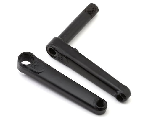 BSD Substance XL V2 flat black BMX crankset with investment cast boss and 24mm spindle.