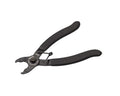 Black KMC Missing Link pliers with ergonomic rubberized handles and a spring-loaded design for opening bike chain links.