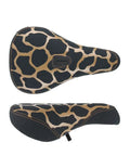 BSD Safari Fat Pivotal seat in Black Giraffe print, top view and side view