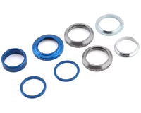 Odyssey Pro integrated headset anodized blue bearings and color matched spacers laid out