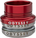Odyssey Pro integrated headset in anodized red, 1-1/8 inch, with color matched spacers